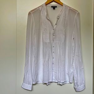 JACOB Peasant Blouse Button Up White Flowy